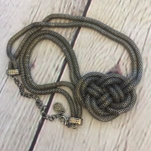 Elegant Silver Knot Necklace